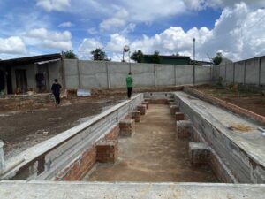 thi công móng cân xe tải