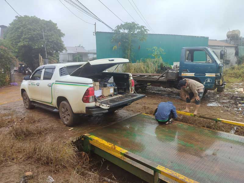 Cân xe tải bị vô nước