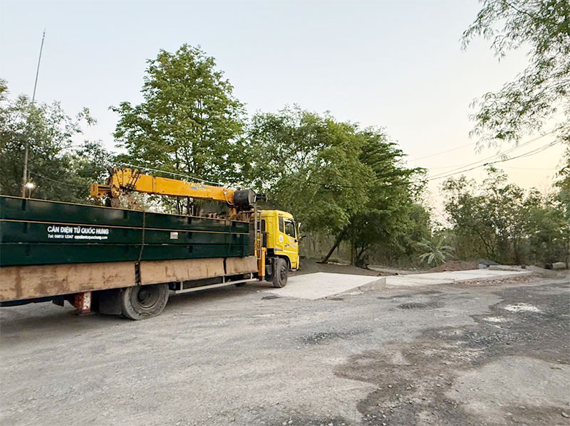 Lắp đặt bàn giao trạm cân xe 100 tấn tại Easup 