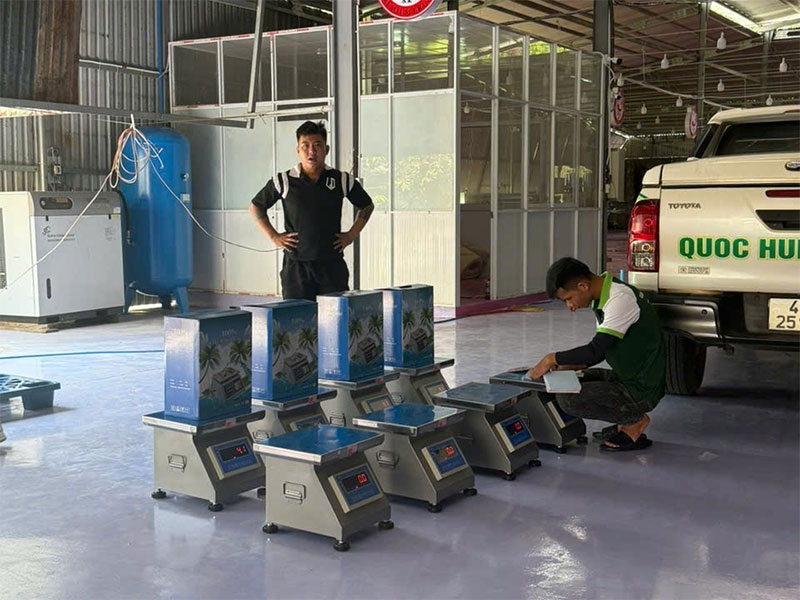 Lắp đặt bàn giao cân điện tử sầu riêng tại Lâm Đồng